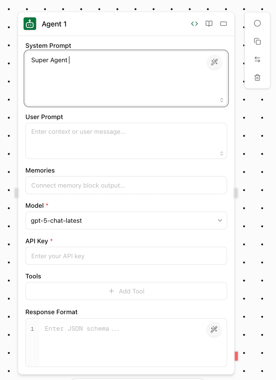 Agent Block Configuration