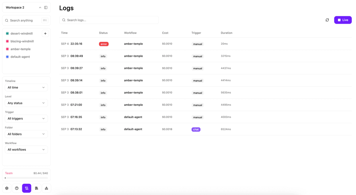Logs Page