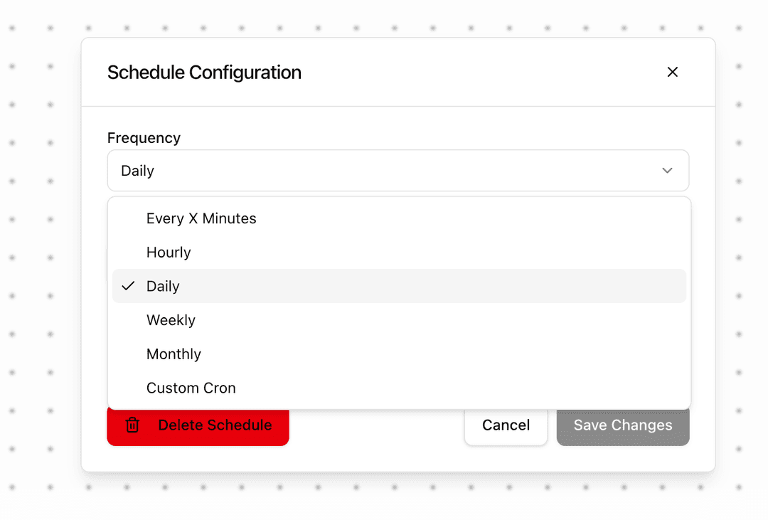 Configure Schedule