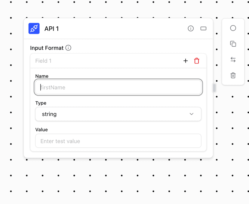 API trigger input format